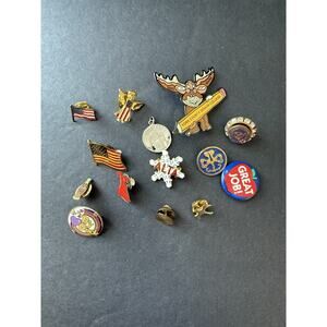 Vintage Pin Badge Bundle Lot (16) Retro Whimsy Y2K 70s 80s 90s Art To Wear
